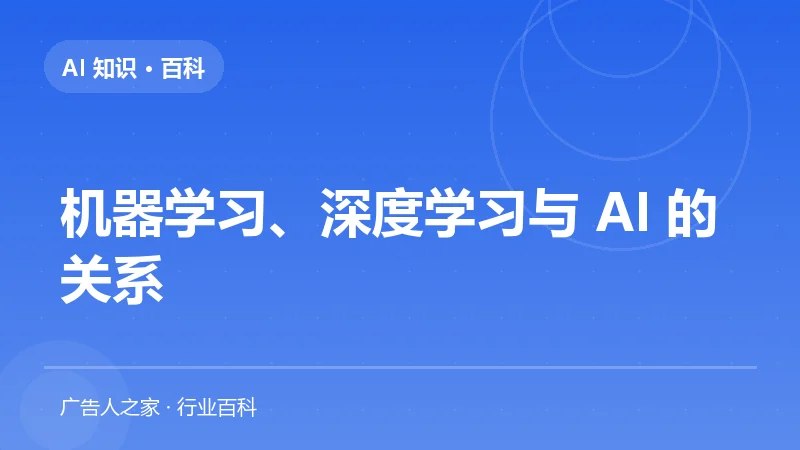机器学习、深度学习与 AI 的关系