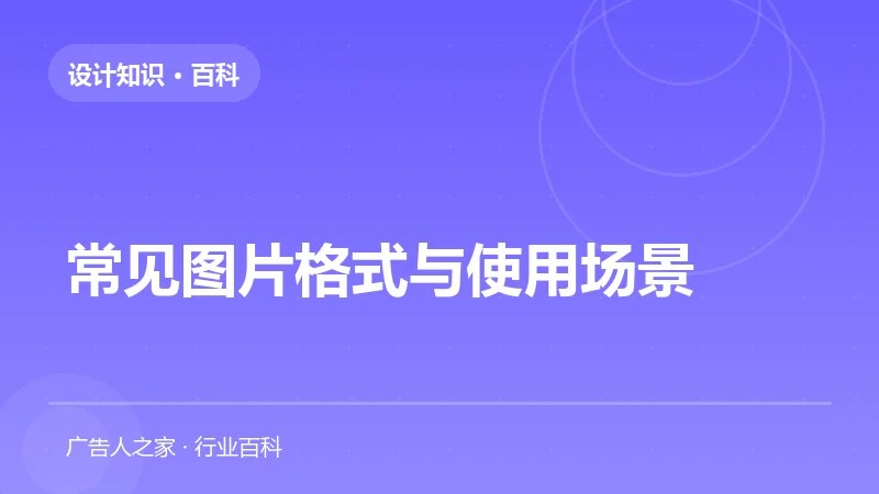 常见图片格式与使用场景